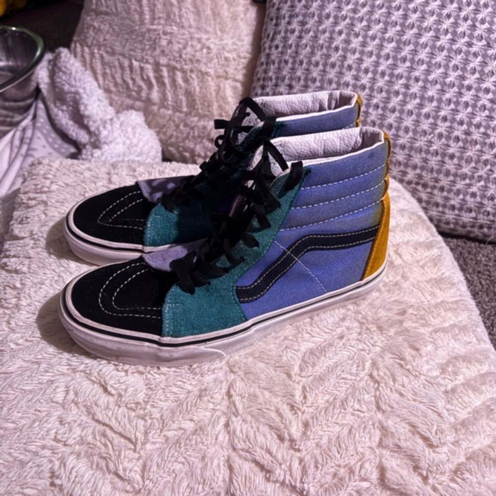 Vans Sk8 Hi Top Color‎ Block Suede Canvas Women's High Top Sneakers